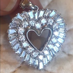 Diamonique heart necklace